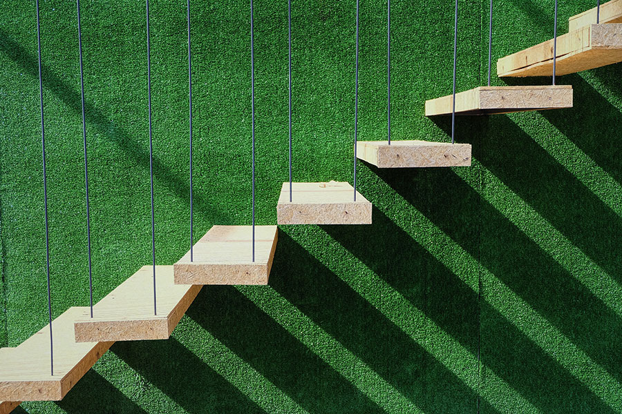 green staircase